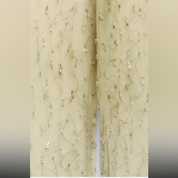 Zara semi sheer beaded top, hand embroidered crystals - Picture 7 of 8